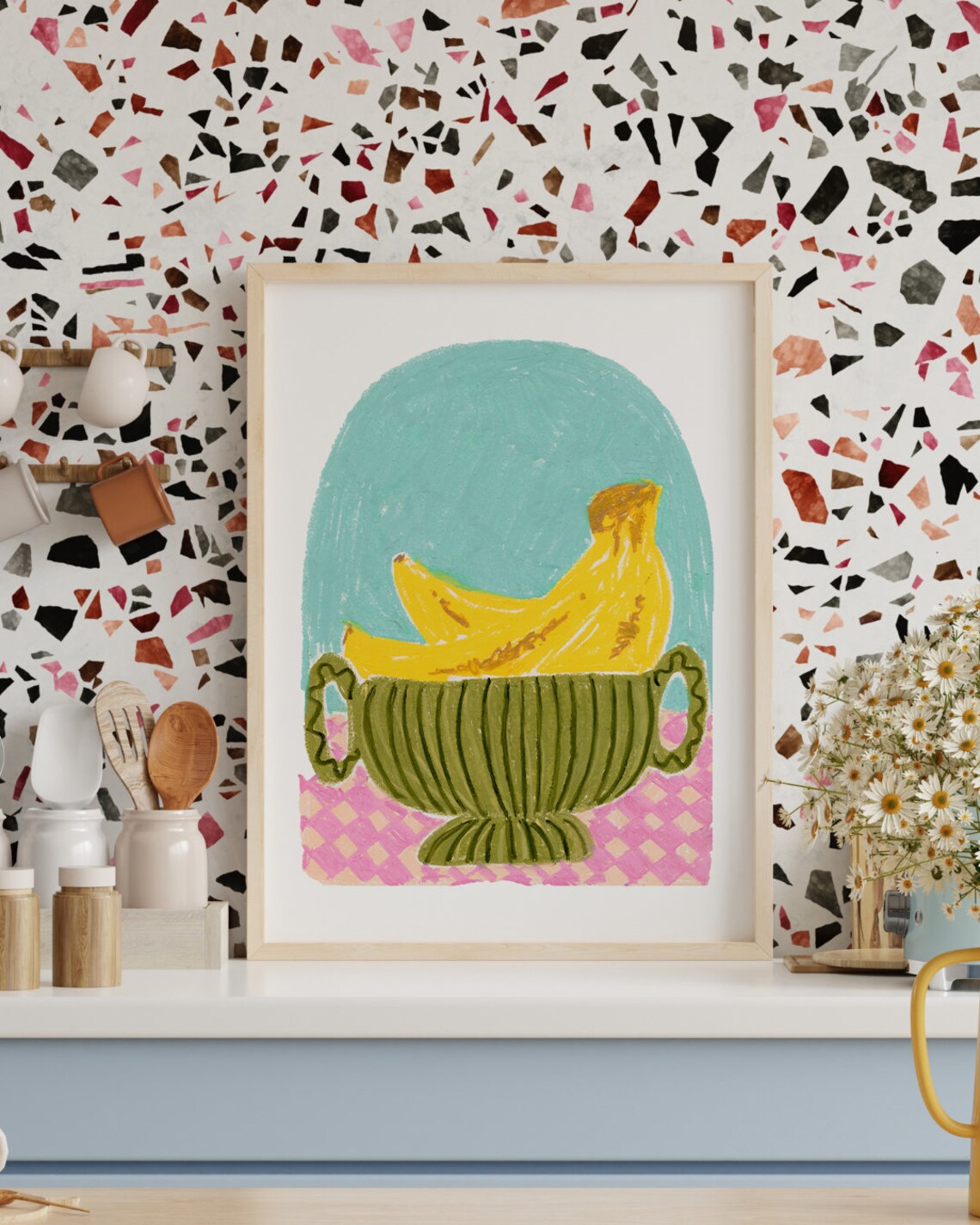 Banana Bowl Print, Modern Kitchen Wall Art - Image 3