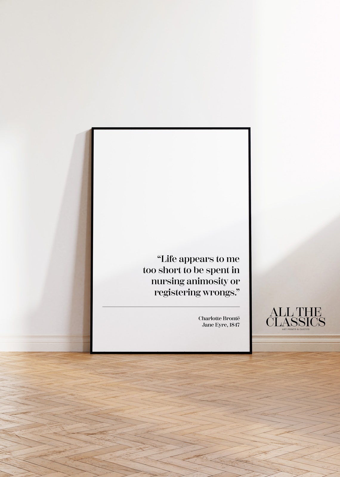Charlotte Bronte Too Short to Be Spent Quote Jane Eyre Poster - Image 3