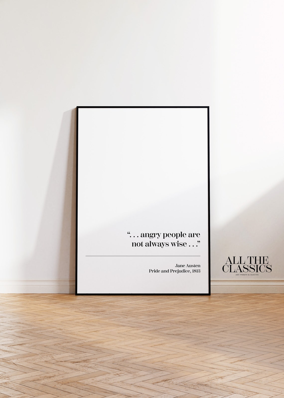 Jane Austen Angry People Are Not Always Wise Quote Minimalist Poster - Image 3