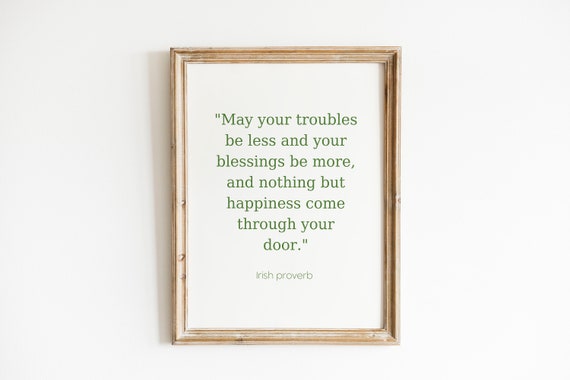 Irish Blessing Proverb Print Stpatricks Day Decor St Patricks Day Printables St Patricks Day Wall Art Wall Art Minimal