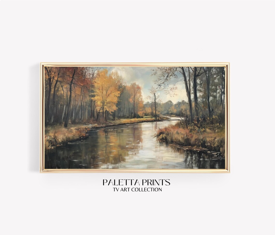 Moody River Rustic Countryside TV Art Print