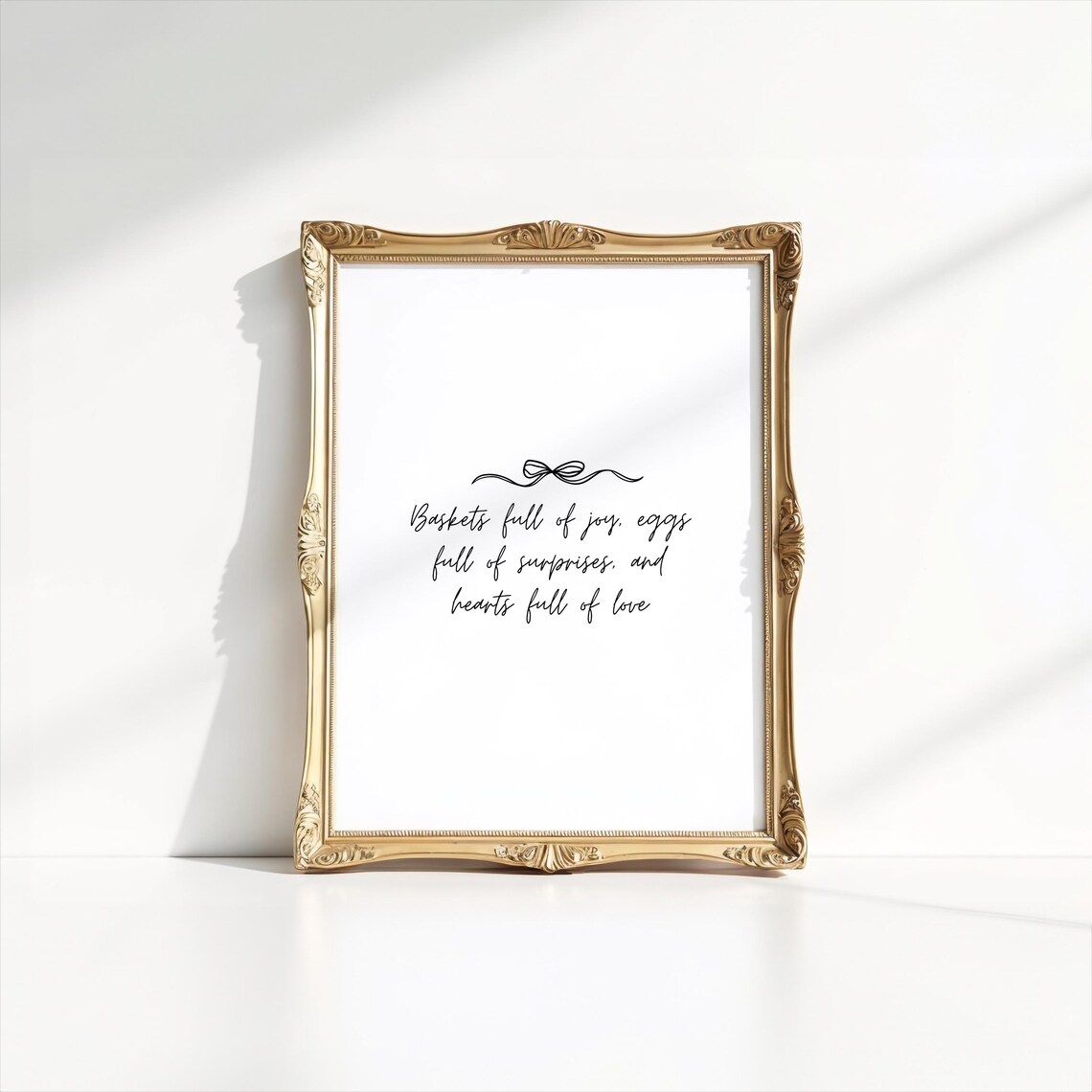 Easter Quote Wall Art Spring Typography Ribbon Festive Holiday Home Decor Artwork Simple Minimal Art For Easters