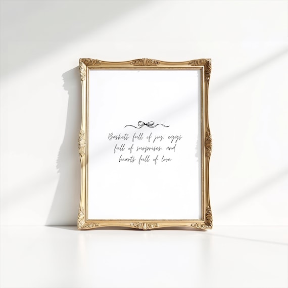 Easter Quote Wall Art Spring Typography Ribbon Festive Holiday Home Decor Artwork Simple Minimal Art For Easters
