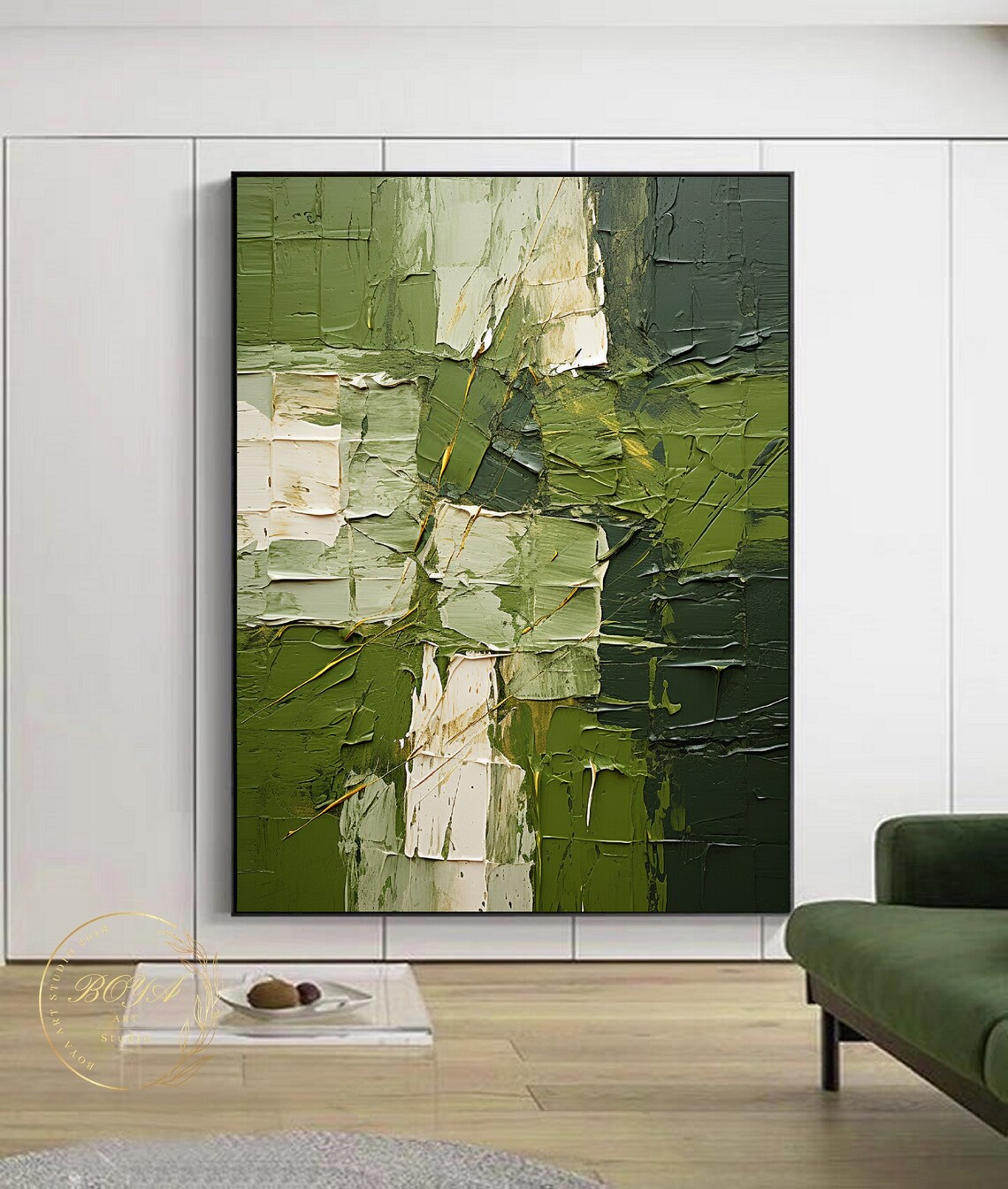 Green Texture Abstract Art Print, Modern Wall Art - Image 4