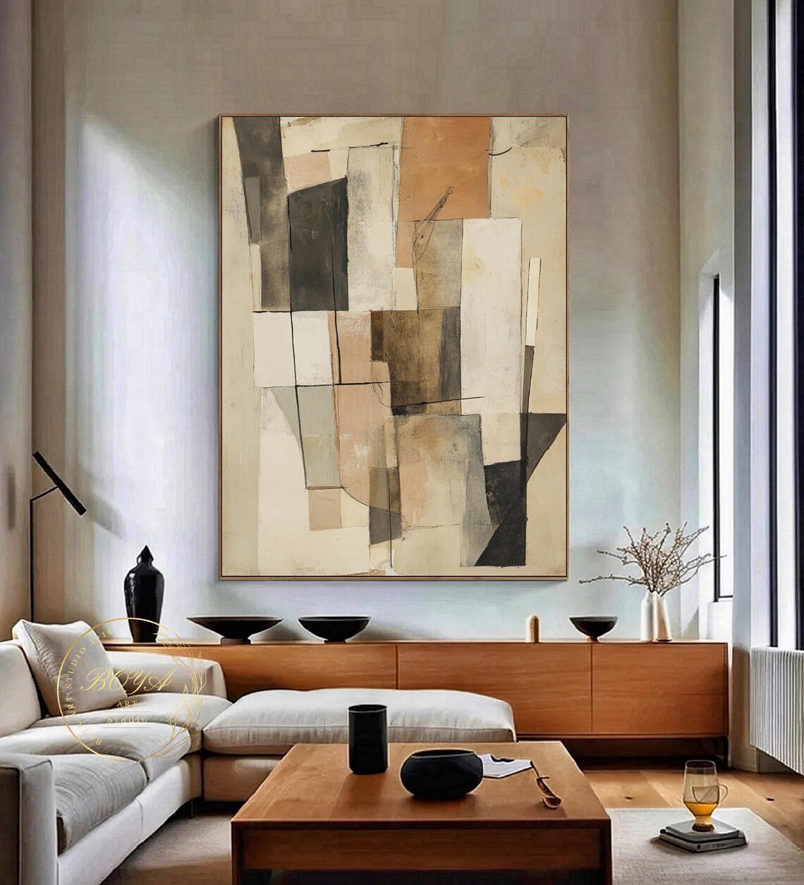 Beige Abstract Wall Art Print, Wabi Sabi Minimalism - Image 4