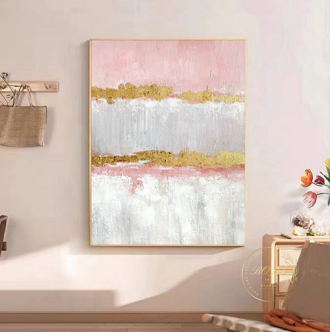 Pink Abstract Art Print, Minimalist Modern Style - Image 4