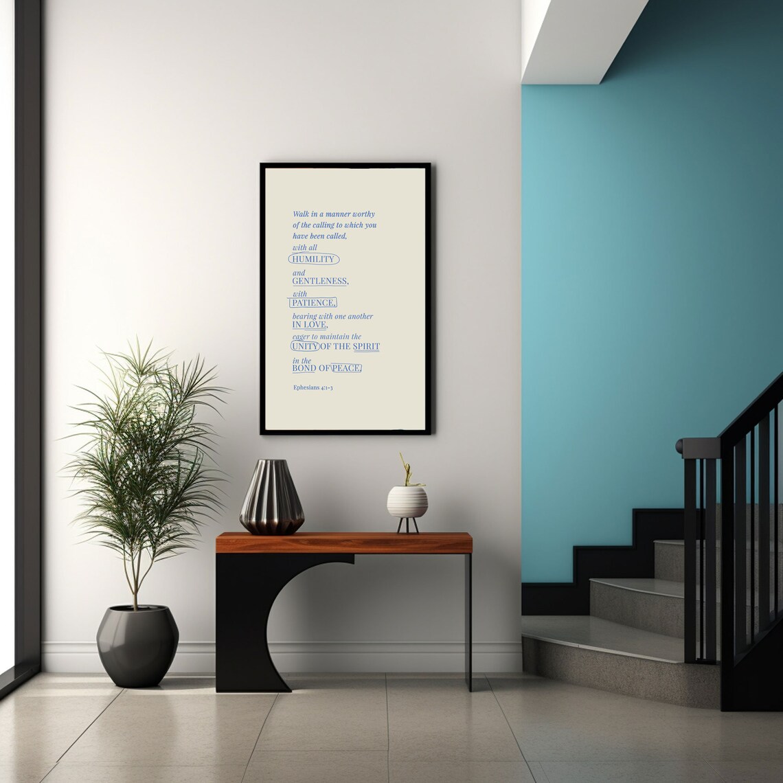 Ephesians 4:1-3 Unity Of The Spirit Bond Of Peace Bible Verse Poster - Image 4