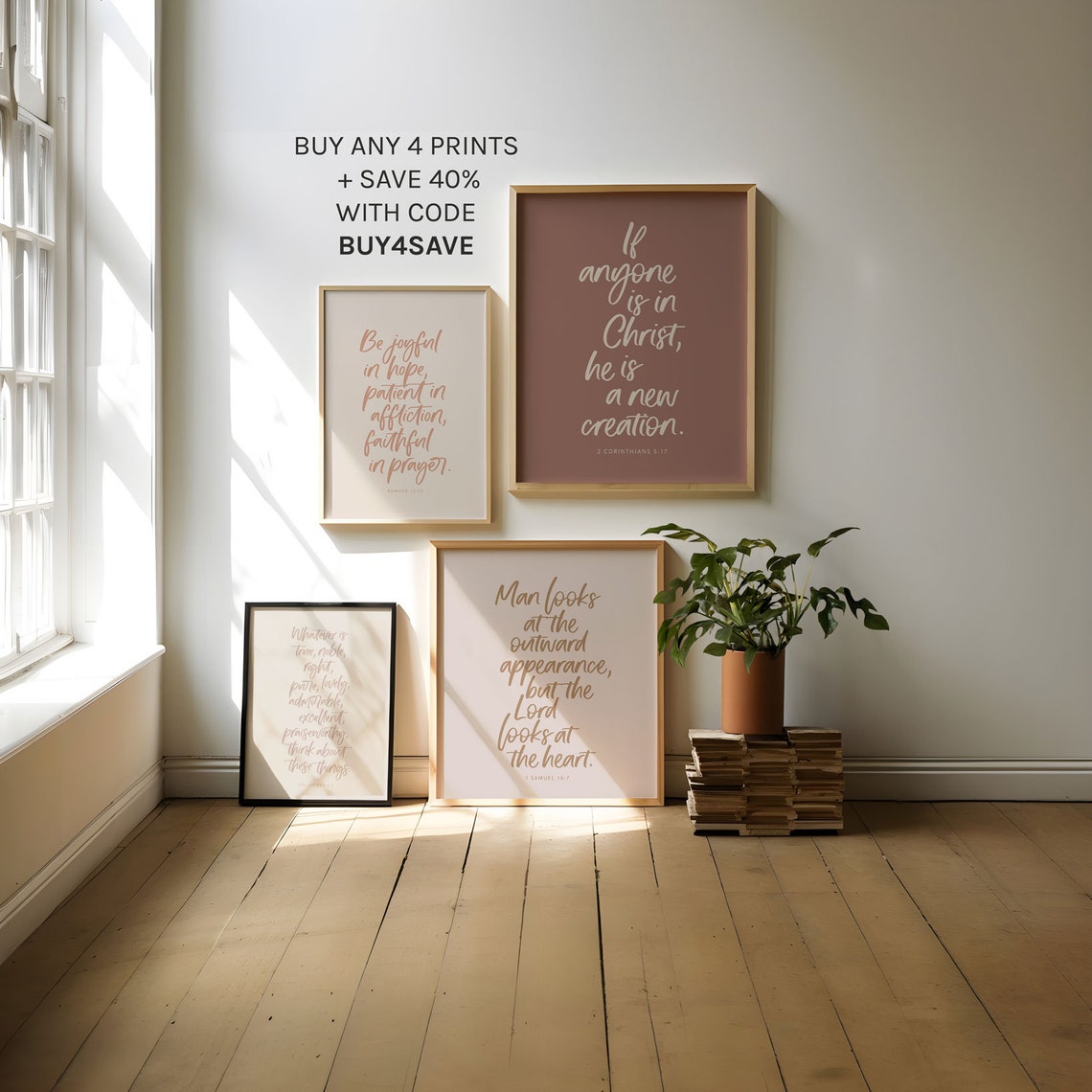 Romans 12:12 Be Joyful In Hope Handwritten Script Bible Verse Poster - Image 5