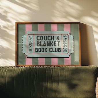 Vintage Book Club Reading Nook Library Art Print