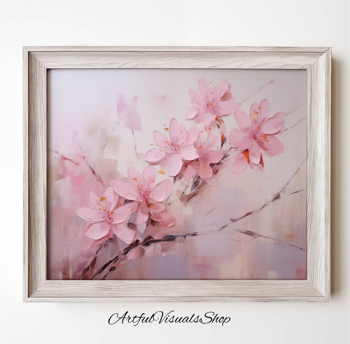 Pink Orchid Painting Botanical Zen Wall Art