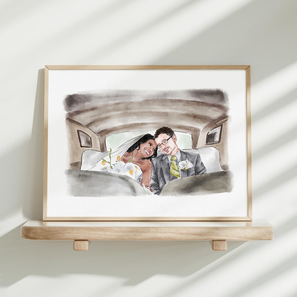 Seaside Cliff Proposal Moment Custom Watercolor Engagement Poster - Image 4
