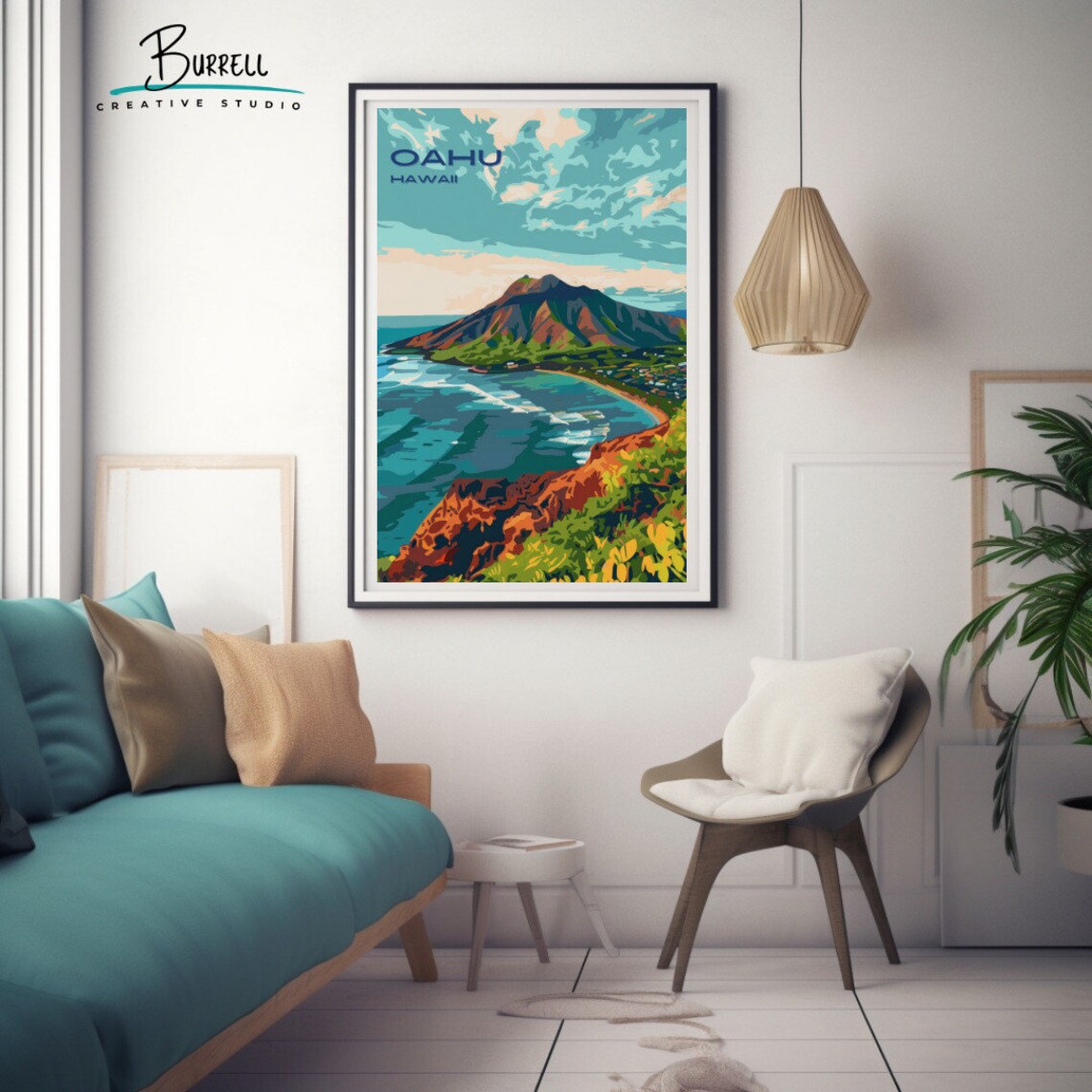 Oahu Hawaii Koko Crater Volcanic Headland Coastal View Poster - Image 3