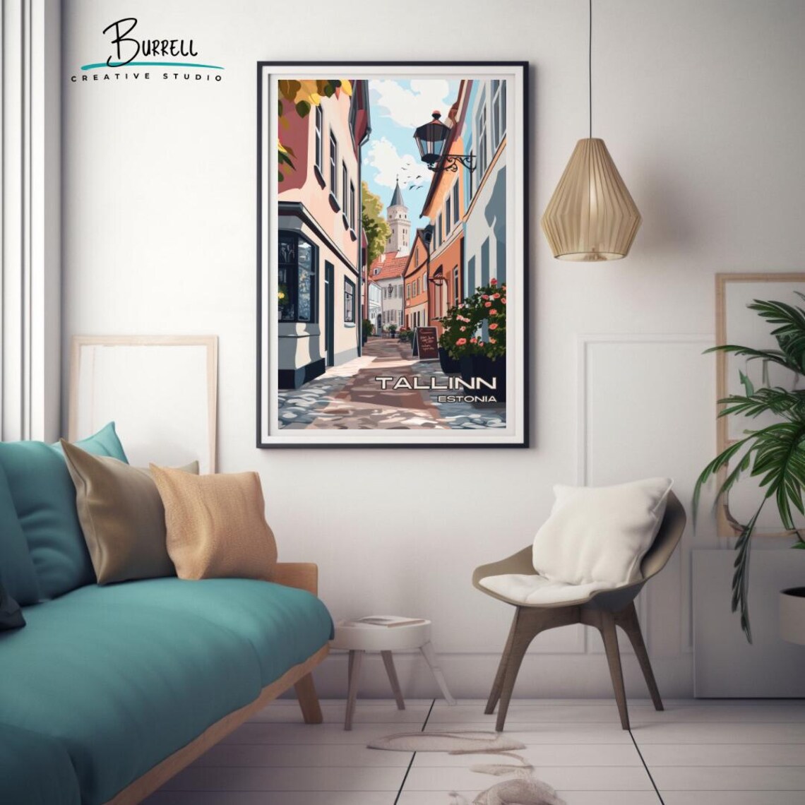 Tallinn Estonia Medieval Old Town Street Church Tower Poster - Image 4