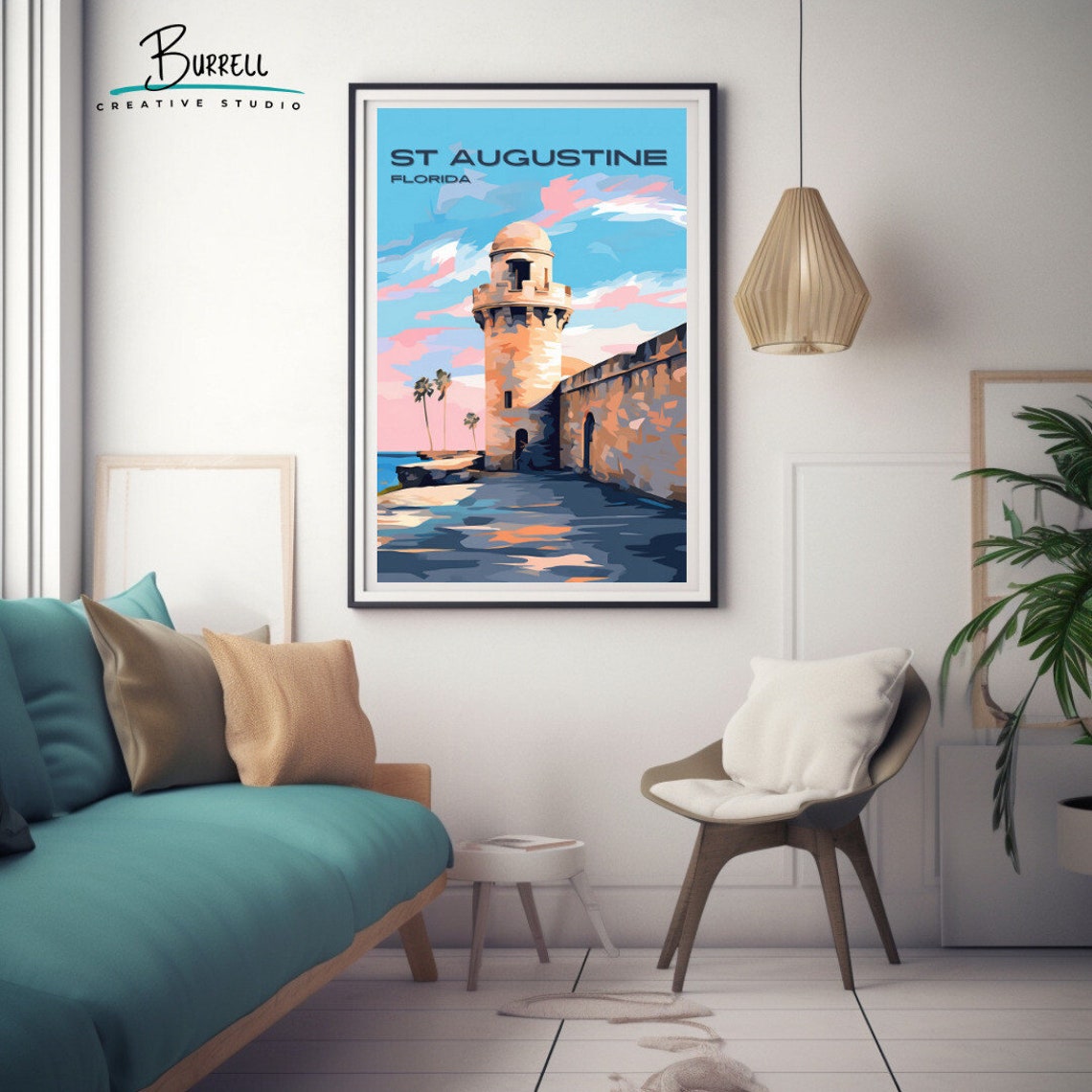 St Augustine Florida Castillo De San Marcos Sunset Watchtower Poster - Image 3
