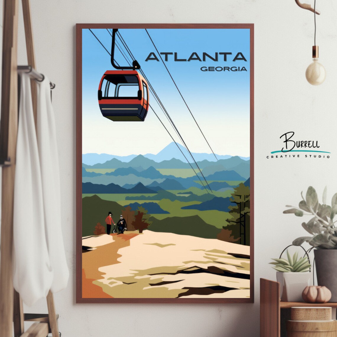 Atlanta Georgia Stone Mountain Gondola Scenic Park Travel Poster - Image 2
