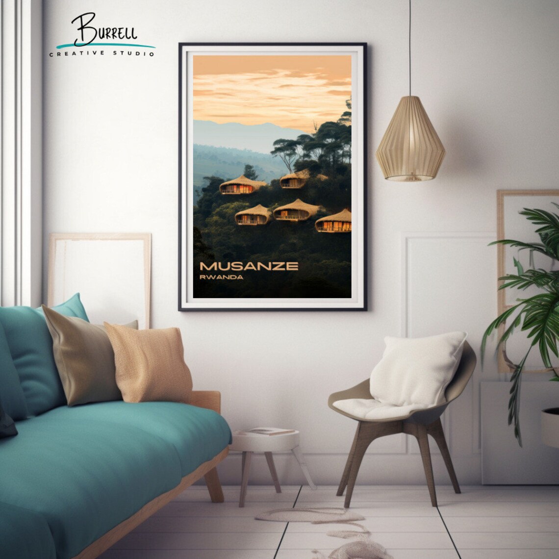 Musanze Rwanda Bisate Lodge Travel Poster - Image 3
