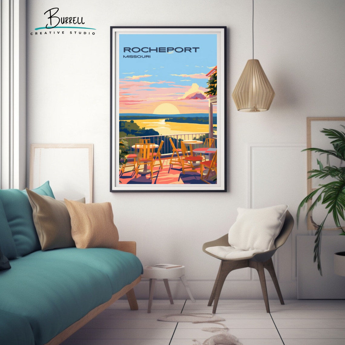 Rocheport Missouri Winery River Terrace Golden Hour Sunset Poster - Image 3