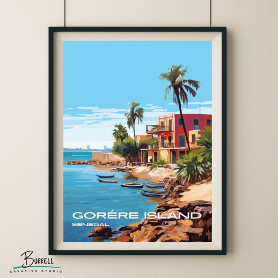 Goree Island Senegal Coastal View Travel Poster Wall Art Poster Print