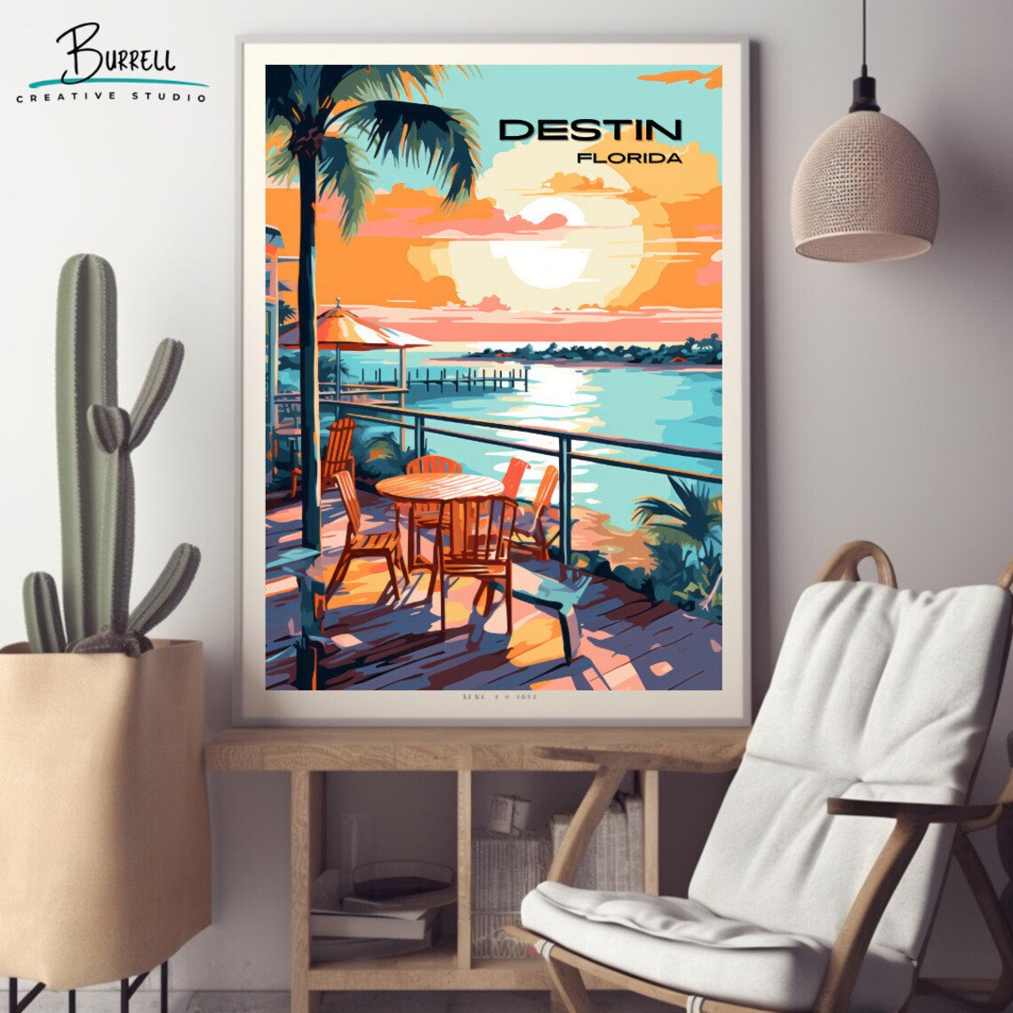 Destin Florida Harbor Boardwalk Travel Poster - Image 2
