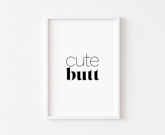 Bathroom Prints Butt Print Wall Art Cute Funny Decor Home Bedroom Bum
