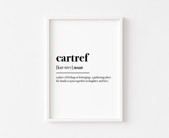 Cartref Definition Welsh Home Bedroom Art Print