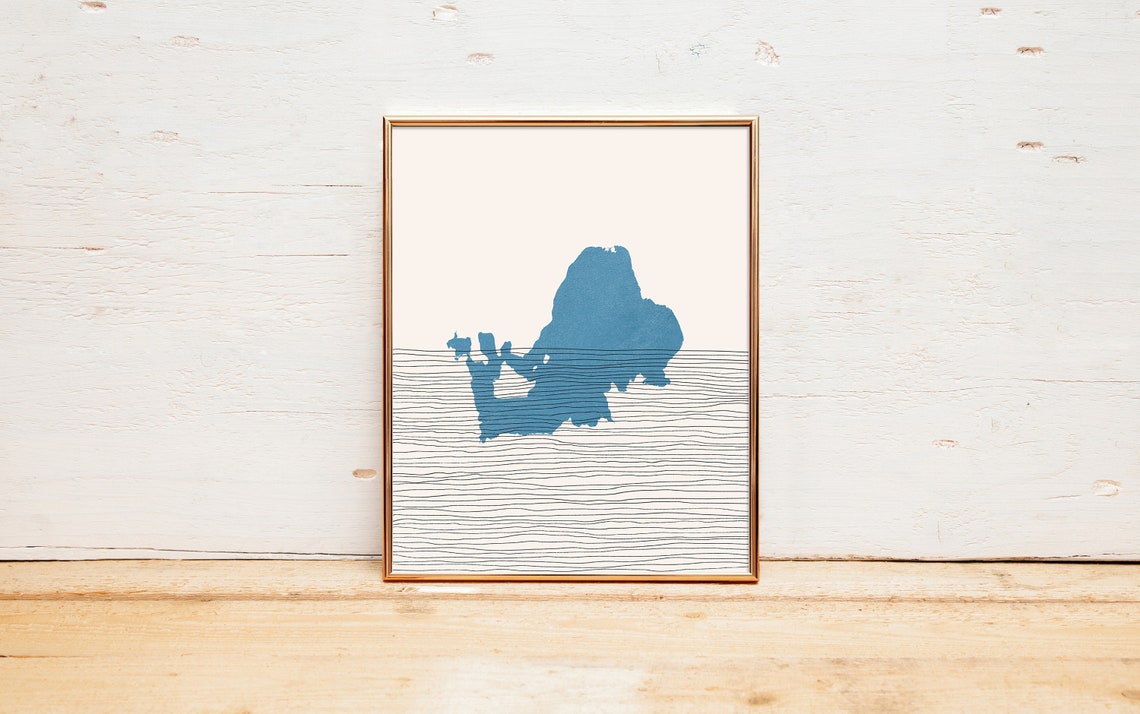 Chiemsee Lake Art Germany Boho Travel Poster Minimalist Print Map Artwork