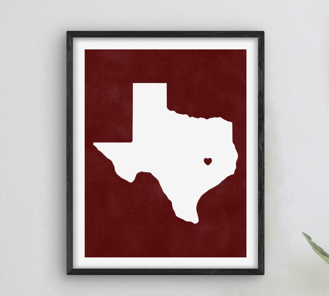 College Station Texas Alumni Map Art Print