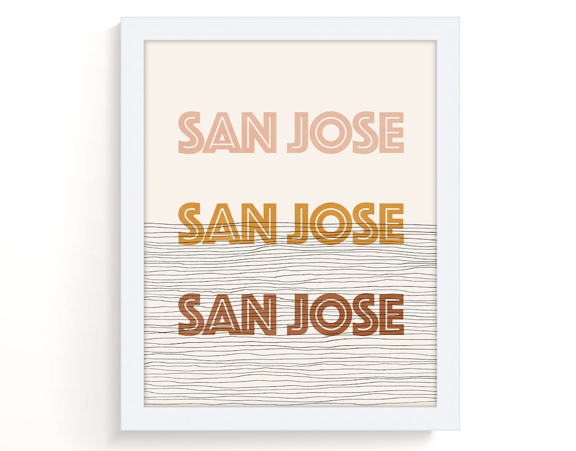 San Jose Boho Mid-Century Modern Art Print