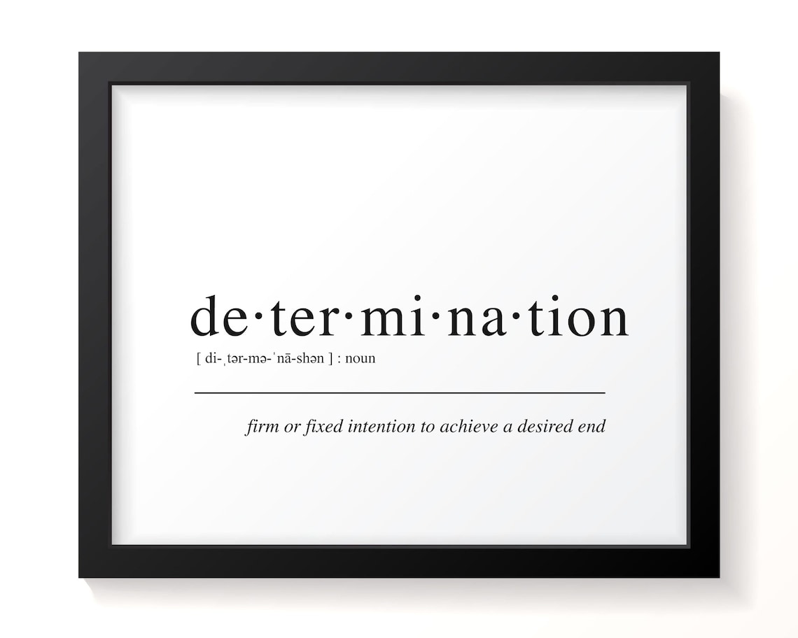 Determination Definition Dictionary Art Print, Typography