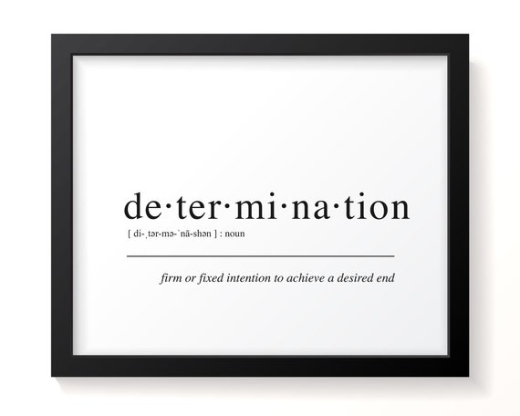 Determination Definition Dictionary Art Print, Typography