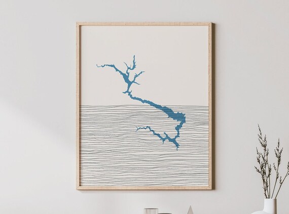Lake Sonoma Boho Art Print, Lakehouse Decor