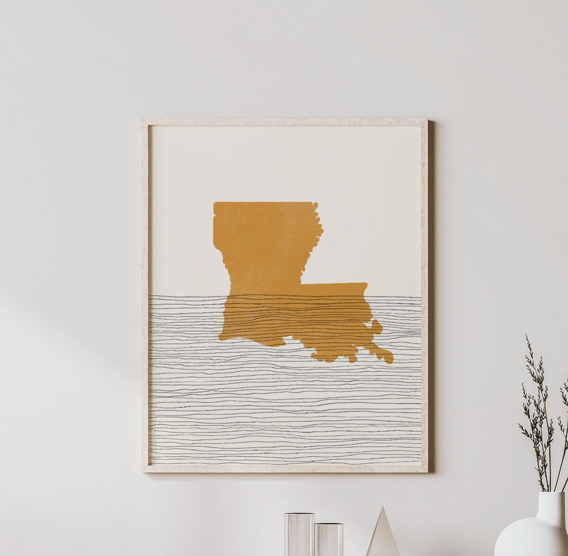 Boho Louisiana Mid-Century Minimalist Art Print