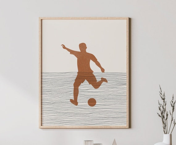 Boho Soccer Player Minimalist Art Print