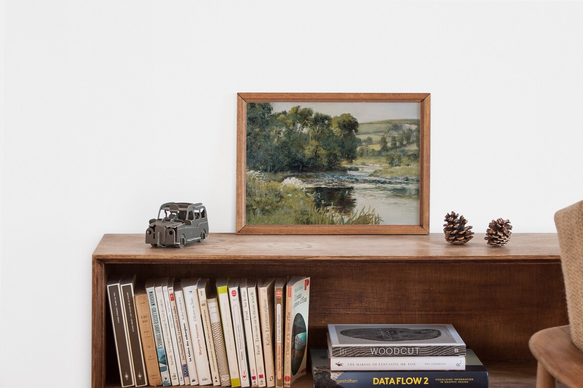 Vintage Landscape Art Print, Neutral Living Room Decor - Image 2