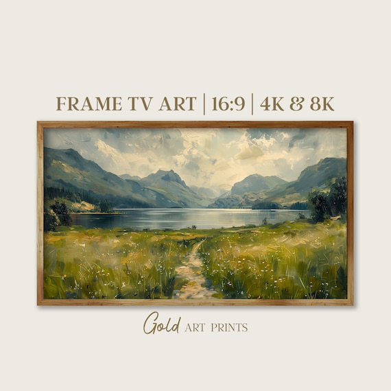 Frame Tv Art Nature Scene Landscape Mountains And Lake Decor Instant High Resolution Wall Art 4k 8k Gap24075