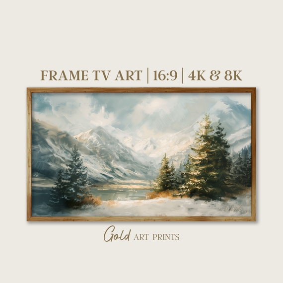Frame Tv Art Paintingmajestic Alpine Serenity Painting Vintage Landscape Country Field 4k 8k Gap24042