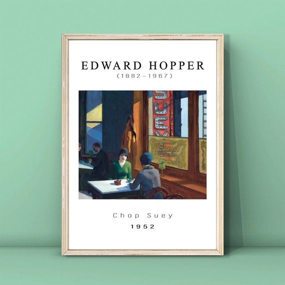 Edward Hopper Chop Suey 1952 Night Restaurant Scene Painting Poster