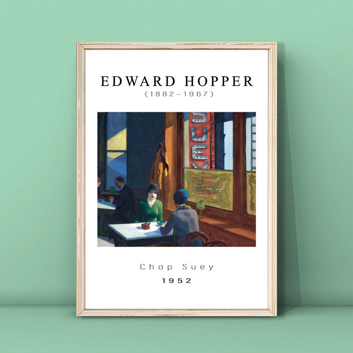 Edward Hopper Chop Suey 1952 Night Restaurant Scene Painting Poster