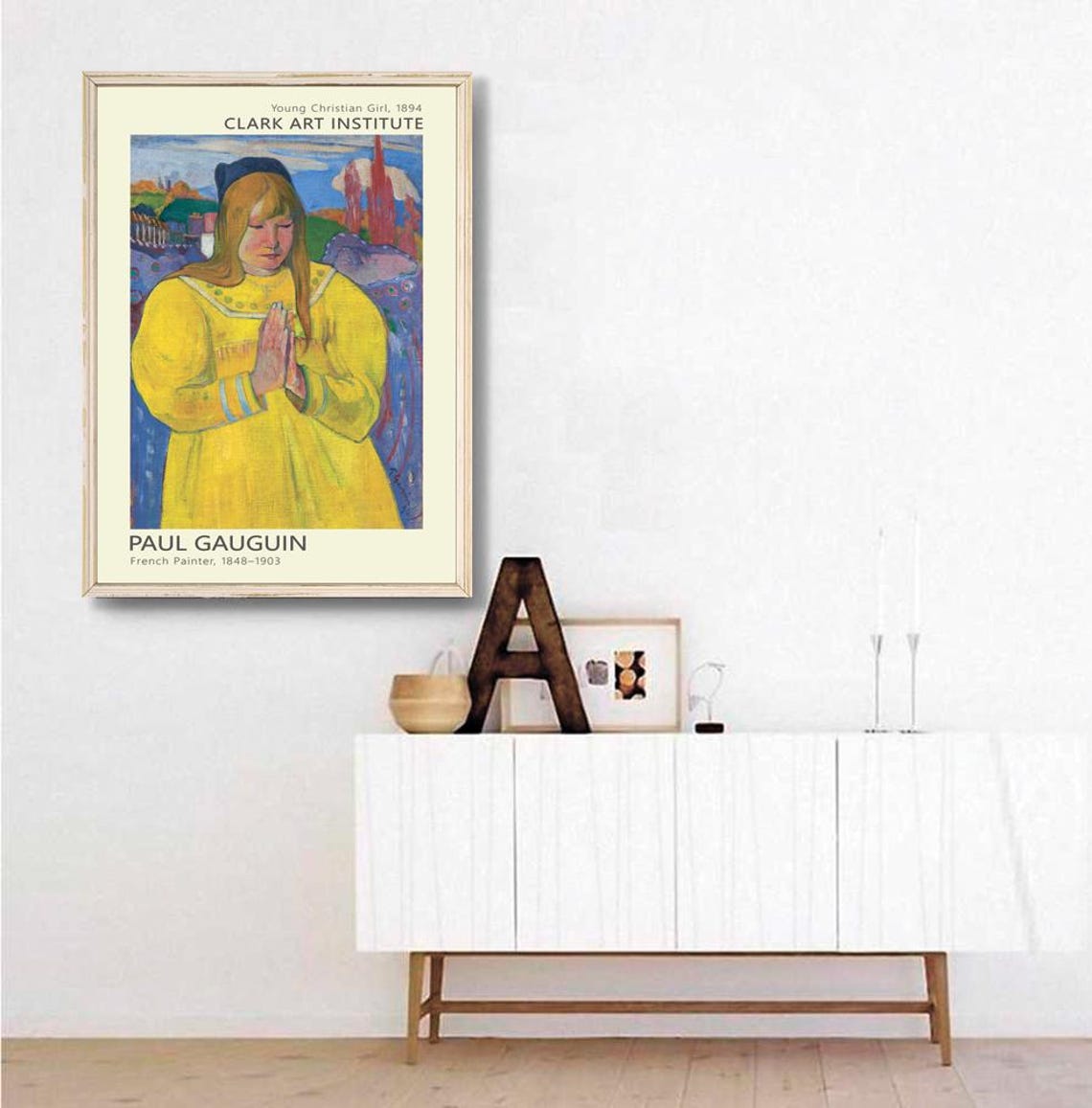Paul Gauguin Young Christian Girl 1894 Print Gauguin Painting Praying Breton Girl Poster Portrait Paintings Of Women - Image 2