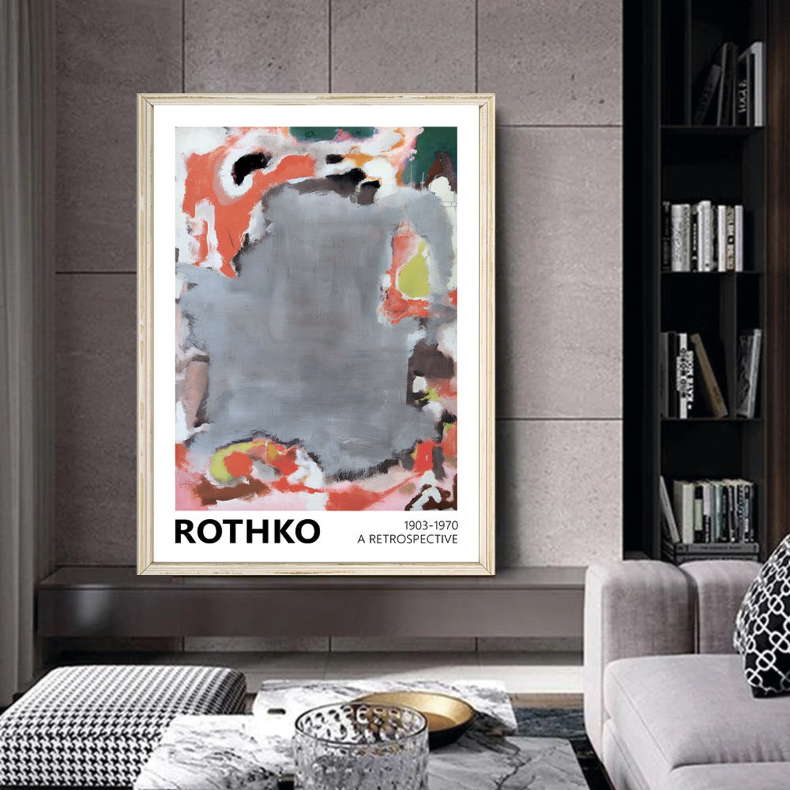 Mark Rothko Gray Orange Black Abstract Expressionist Art Poster - Image 2