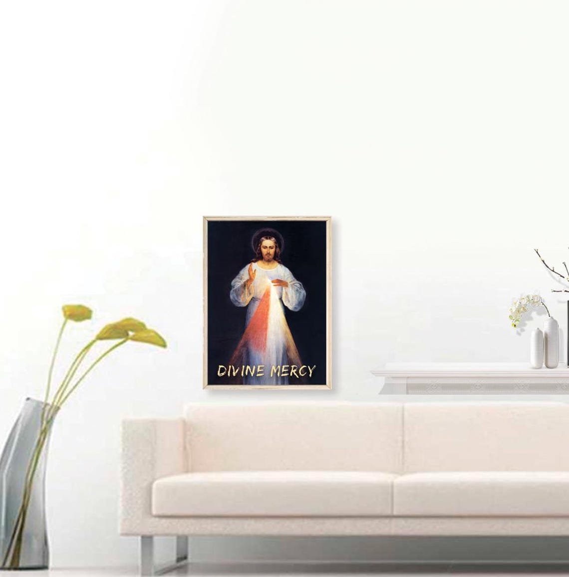 Divine Mercy Jesus Christ Radiant Rays Catholic Devotional Art Poster - Image 3