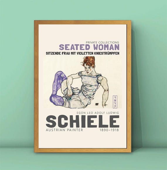 Egon Schiele Seated Woman 1917 Violet Stockings Figure Study Poster