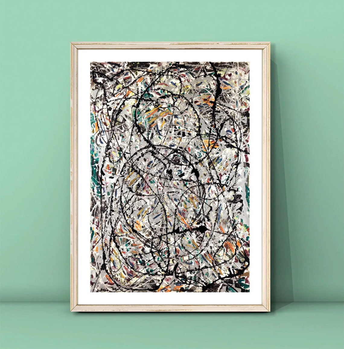 Jackson Pollock Monochrome Drip Abstract Art Poster Vintage Wall Decor