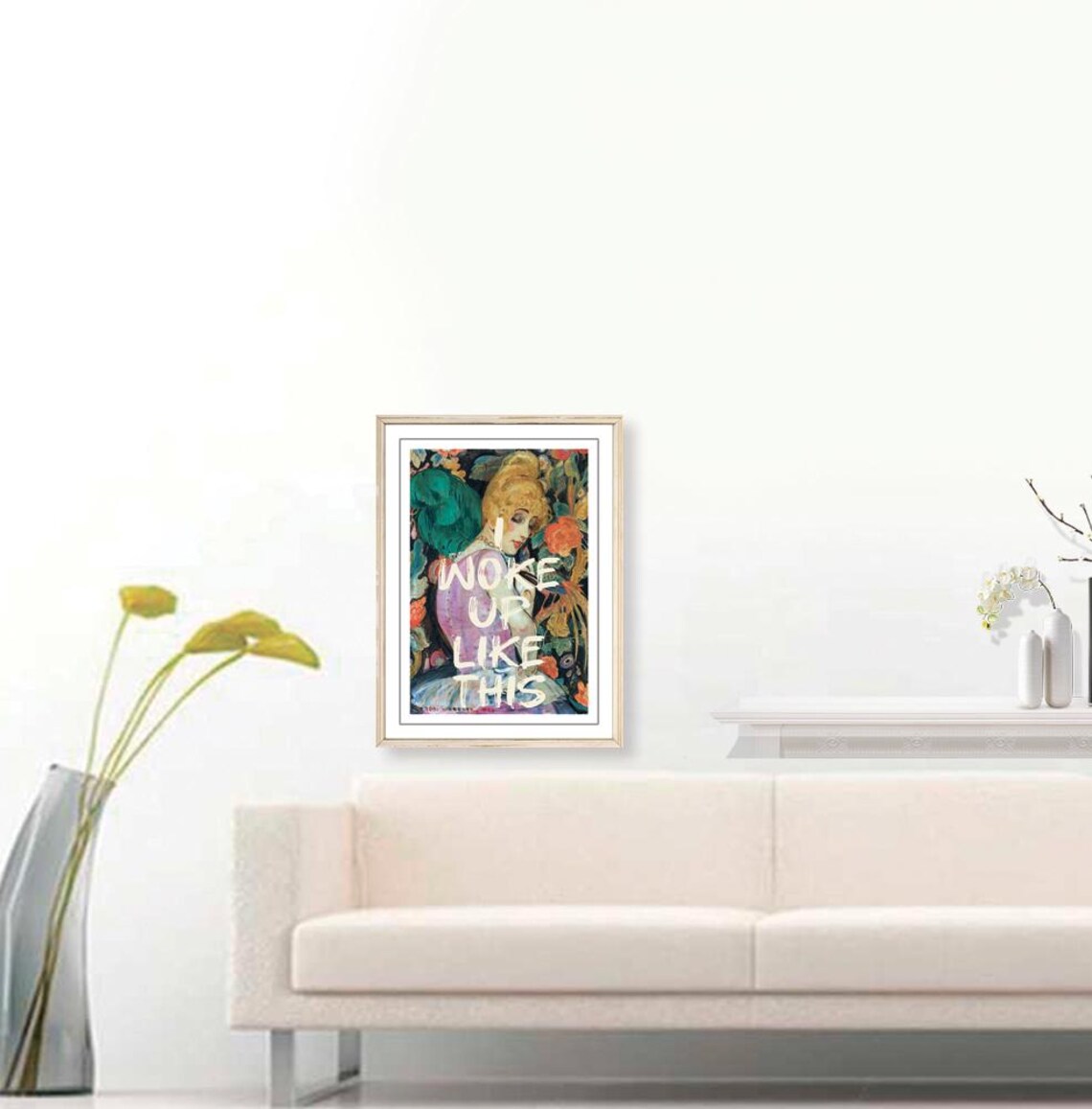 I Woke Up Like This Poster Altered Print Art Pink Print Quote Print Eclectic Art Antique Baroque Oil Painting Alter Art Download - Image 3