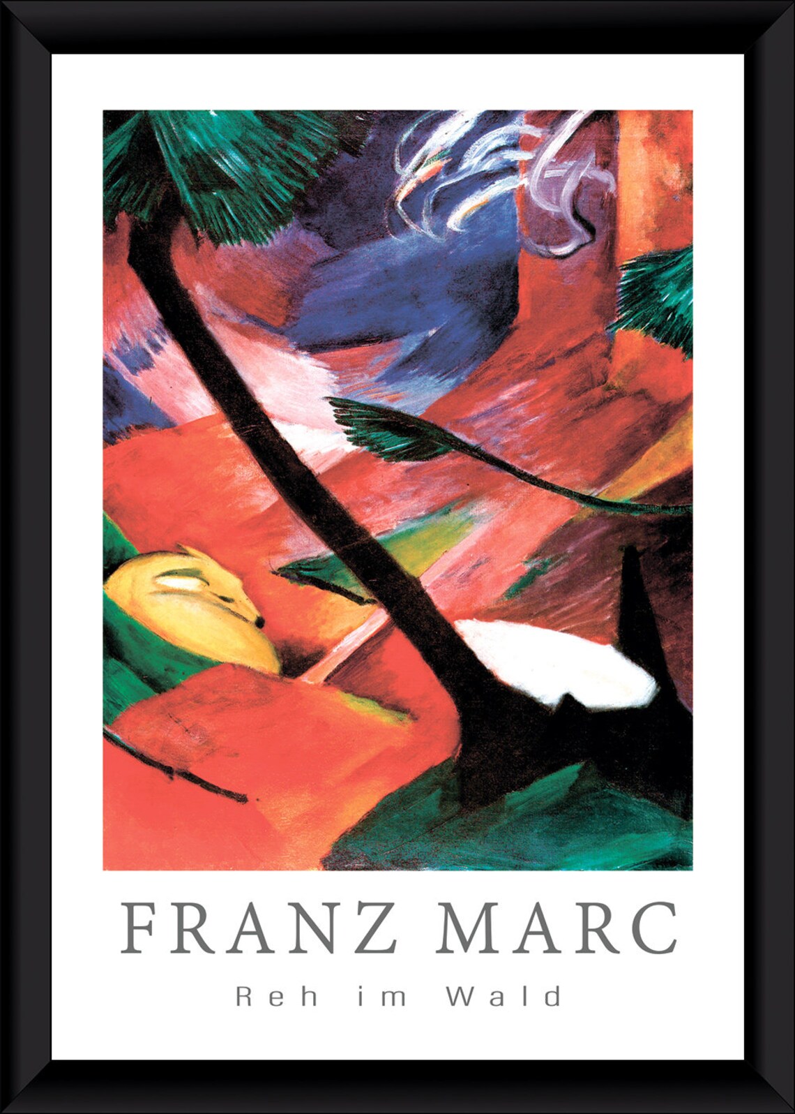 Franz Marc Deer In The Forest Vintage Animal Art Print - Image 3