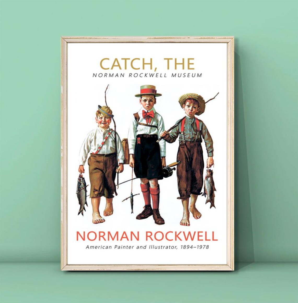 Norman Rockwell Fishing Children Art Print