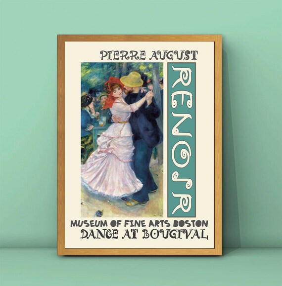 Pierre Auguste Renoir Dance At Bougival 1883 Print Renoir Dance Poster Paintings Of Dancing Couples Waltz In Art Download