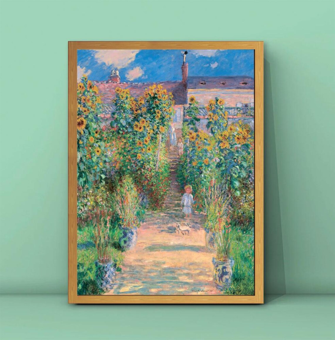 Claude Monet The Artists Garden At Vtheuil, Art Print