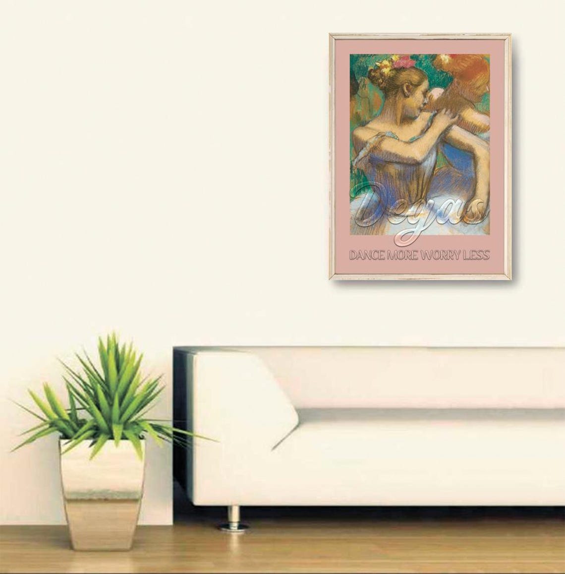 Edgar Degas Ballet Dancers Pastel Dance More Worry Less Quote Poster - Image 2