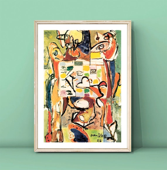 Jackson Pollock Colorful Abstract Figures Expressionist Art Poster